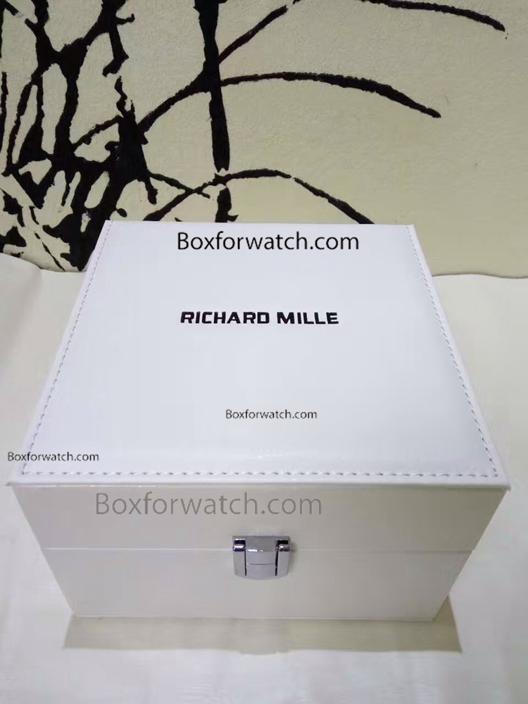 Replica Richard Mille Box White Leather Watch Box Larger Size